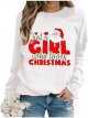 Women's Autumn And Winter Christmas Calf Printed Drop Sleeve Hooded Pullover Sweatshirt Round Women S Zippe