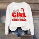 Women's Autumn And Winter Christmas Calf Printed Drop Sleeve Hooded Pullover Sweatshirt Round Women S Zippe